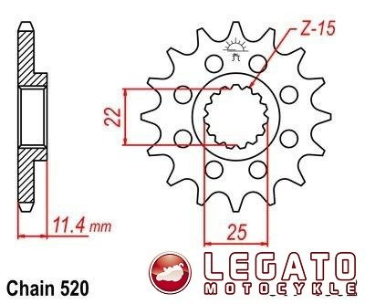 ZĘBATKA NAPĘDOWA JT PRZÓD (520)