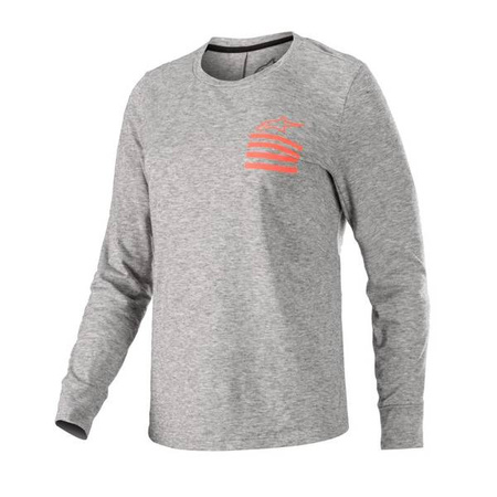KOSZULKA ROWEROWA Z DŁUGIM RĘKAWEM ALPINESTARS LADY MERINO MELANGE MID GREY/CORAL