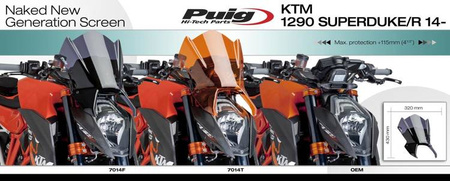 Owiewka PUIG do KTM Superduke R 1290 14-16 Czarny (N) 7014N