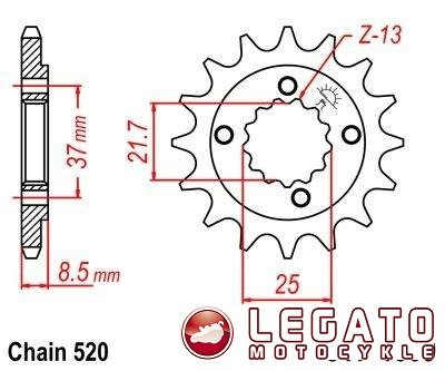 ZĘBATKA NAPĘDOWA JT PRZÓD (520)