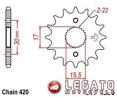 ZĘBATKA NAPĘDOWA JT PRZÓD