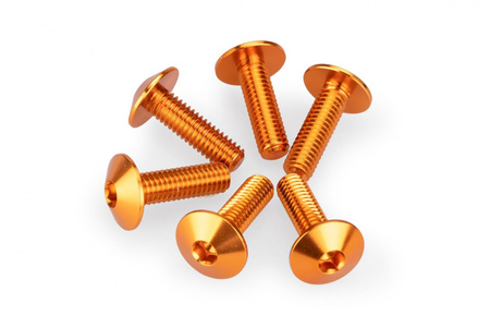 Anodyzowane śrubki PUIG do szyb i owiewek (M6x20, 6 szt.) Pomarańczowy (T) 21764T