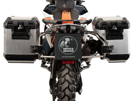 Side carrier cutout stainless steel incl. Xplorer silver sideboxes for KTM 790 Adventure (2024-)
