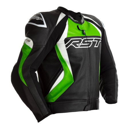 Motocyklowa Kurtka Skórzana RST Tractech Evo 4 CE Black/Green (2357)