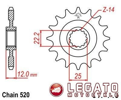 ZĘBATKA NAPĘDOWA JT PRZÓD