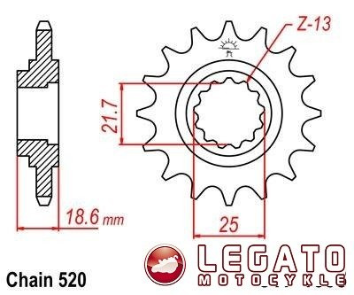 ZĘBATKA NAPĘDOWA JT PRZÓD (520)