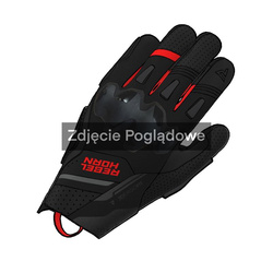 RĘKAWICE MOTOCYKLOWE REBELHORN DEFENDER BLACK RED