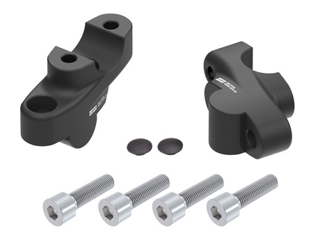 Handlebar riser with offset 30 mm high, 21 mm back, black for Honda NC 750 X / DCT (2021-)