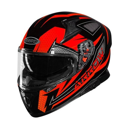 Kask Motocyklowy Ozone Arrow Black/Grey/Fluo Red