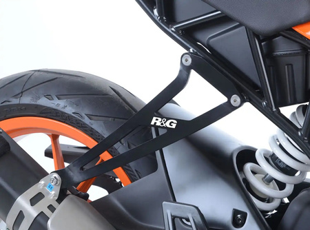RG RACING MOCOWANIE WYDECHU + ZESTAW ZAŚLEPEK PODNÓŻKÓW KTM RC125 (17-) / RC390 (17-) BLACK