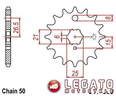 ZĘBATKA NAPĘDOWA JT PRZÓD (530)