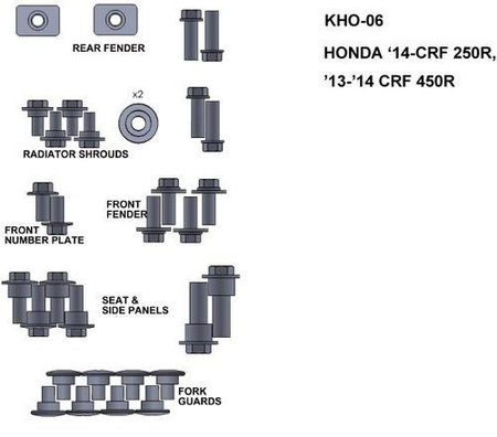 ZESTAW ŚRUB KEITI DO HONDY 14-CRF 250R 13-14 CRF450R