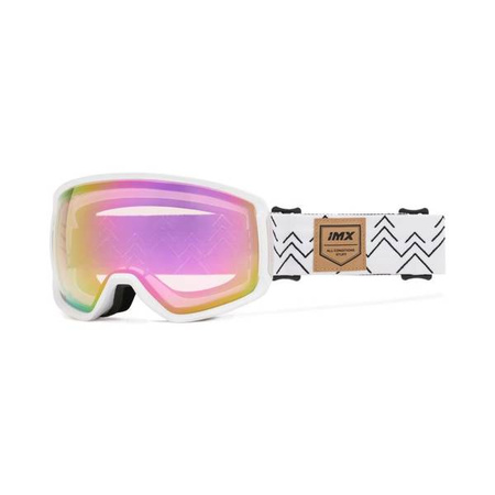 GOGLE SNOWBOARDOWE IMX PEAK WHITE MATT/GRAPHIC WHITE - SZYBA PODWÓJNA PINK IRRIDIUM + PINK