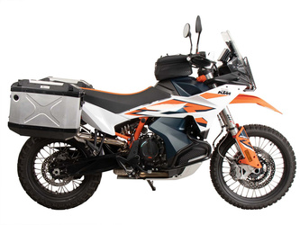 Side carrier cutout stainless steel incl. Xplorer silver sideboxes for KTM 890 Adventure / R / Rally (2023-)