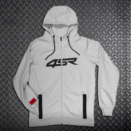 ROZPINANA BLUZA Z KAPTUREM 4SR HOODIE LOGO ZIP GREY