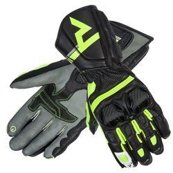 Motocyklowe Rękawice Skórzane Rebelhorn ST Long Black/Grey/Flo Yellow