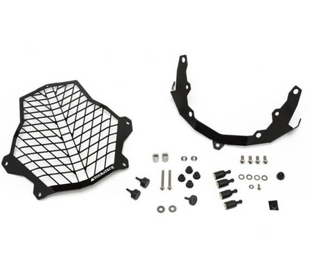 Stainless steel black headlight protector with quick release fasteners, black bracket, for KTM 1050 Adventure/ 1090 Adventure/ 1190 Adventure/ 1190 Ad