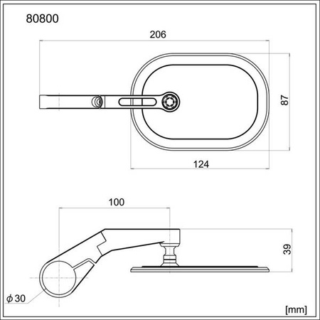 D-MIRROR-16 lusterko montowane na końcówce kierownicy