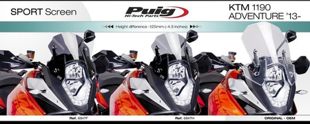Szyba sportowa PUIG do KTM 1050 / 1090 / 1190 Adv. 2013-2018