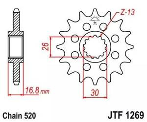 ZĘBATKA PRZEDNIA JT F1269-15, 15Z, ROZMIAR 520 RACING
