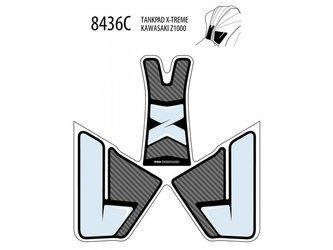 TANKPAD PUIG EXTREME DO KAWASAKI Z1000 14-19 (TRZYCZĘŚCIOWY)