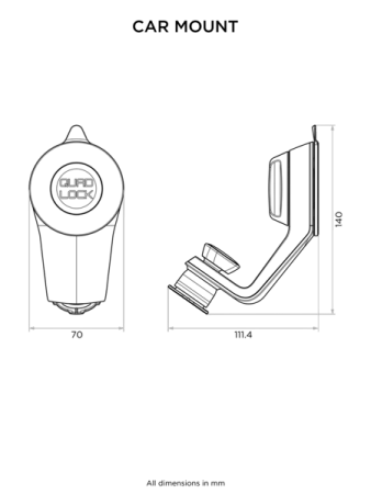 Podstawa z przyssawką do szyby/deski rozdzielczej Quad Lock®