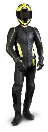 KURTKA SKÓRZANA OZONE VOLT BLACK/FLUO YELLOW