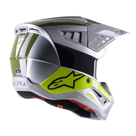 KASK ALPINESTARS S-M5 BOND SILVER/FLUO YELOW/MILITARY GREEN GLOSSY