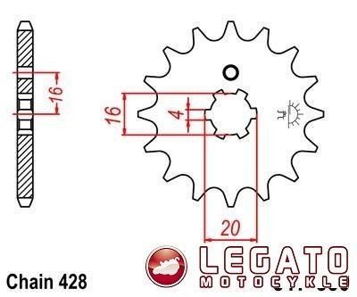 ZĘBATKA NAPĘDOWA JT PRZÓD (428)