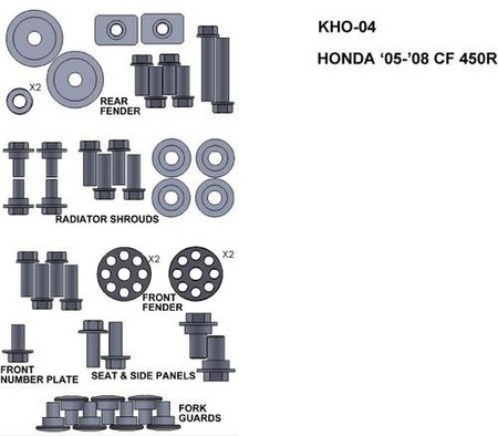 ZESTAW ŚRUB KEITI DO HONDY 05-08 CRF 450R