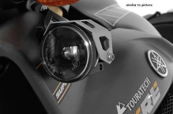 Set of LED auxiliary headlights, fog right/full beam headlight left, black for Yamaha XT1200Z Super Tenere
