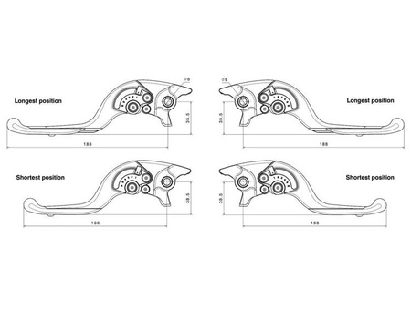 Dźwignie hamulca zestaw