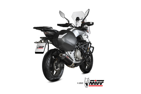 Mivv Tłumik końcowy OVAL BLACK STAINLESS STEEL WITH CARBON CAP CF MOTO 650MT 2021-2025