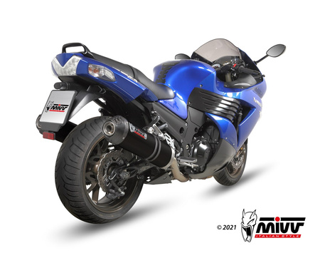Mivv tłumik końcowy OVAL BLACK with carbon cap KAWASAKI ZZR 1400 2008-2011