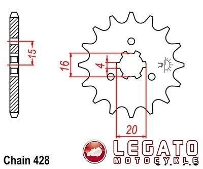 ZĘBATKA NAPĘDOWA JT PRZÓD (428)