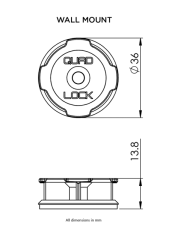 Samoprzylepna podstawa ścienna Quad Lock® ( dwupak) (V2)