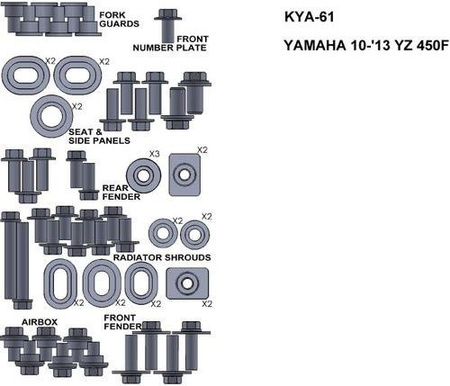 ZESTAW ŚRUB KEITI DO YAMAHA 10-13 YZ450F