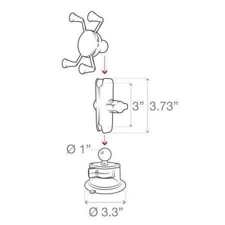 Uchwyt na telefon RAM® X-Grip® z podstawą przyssawki Twist-Lock™
