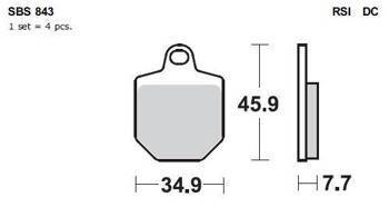 KLOCKI HAMULCOWE SBS 843 RSI