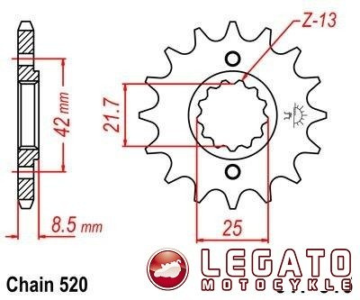 ZĘBATKA NAPĘDOWA JT PRZÓD (520)