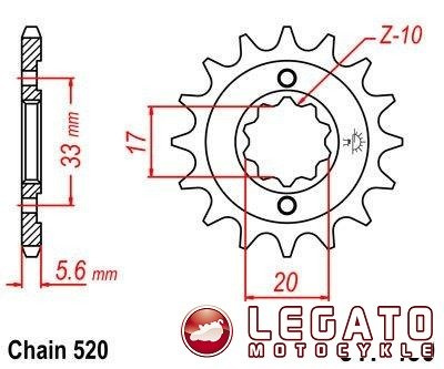 ZĘBATKA NAPĘDOWA JT PRZÓD