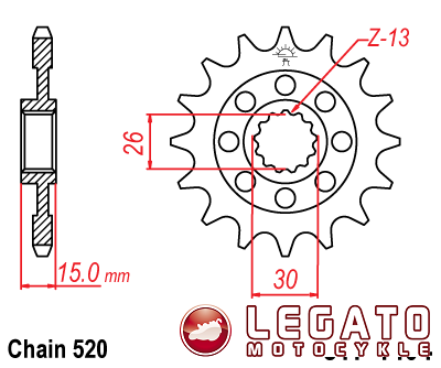 ZĘBATKA NAPĘDOWA JT PRZÓD (520)