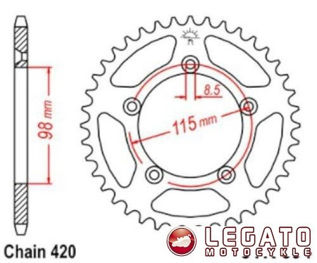 ZĘBATKA NAPĘDOWA JT TYŁ (420)