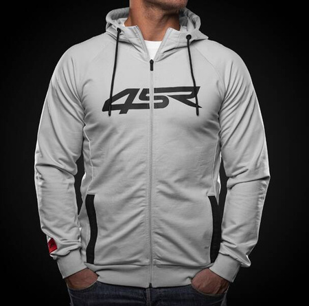 ROZPINANA BLUZA Z KAPTUREM 4SR HOODIE LOGO ZIP GREY