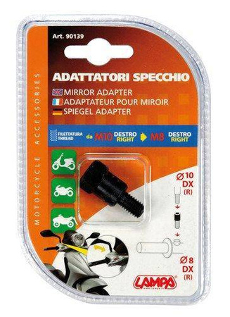 90139 Adapter do lusterka  gwint prawy Ø 10 mm na prawy Ø  8 mm  