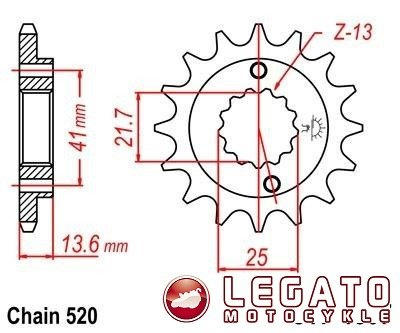 ZĘBATKA NAPĘDOWA JT PRZÓD (520)