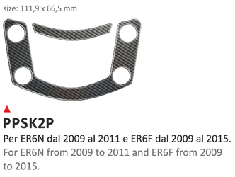 ONEDESIGN Naklejka na półkę kierownicy Kawasaki ER6N from 2009 to 2011 and ER6F from 2009 to 2016