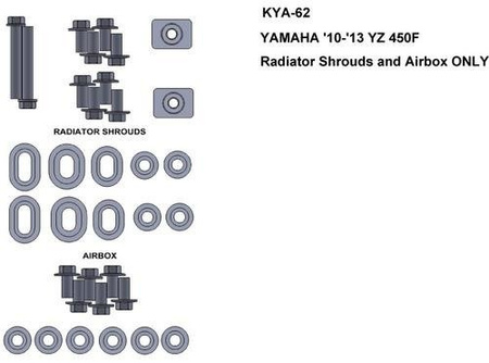 ZESTAW ŚRUB KEITI DO YAMAHA 10-13 YZ450F RADIATOR SHROUDS AND AIRBOX ONLY