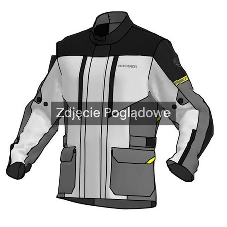 KURTKA MOTOCYKLOWA TEKSTYLNA BROGER OVERLAND BLACK GREY FLUO YELLOW
