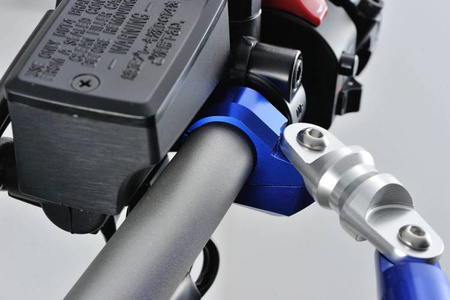 Zestaw zacisków do wspornika kierownicy  22.2mm  niebieski